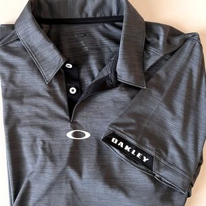 Mens Oakley Tailored Fit Polo Shirt Large Gray